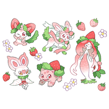 Load image into Gallery viewer, PokeStrawberry Holo Stickers
