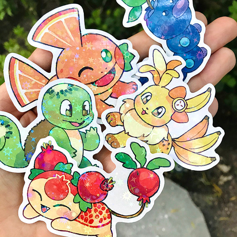 PokeFruit Holo Stickers
