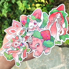 Load image into Gallery viewer, PokeStrawberry Holo Stickers
